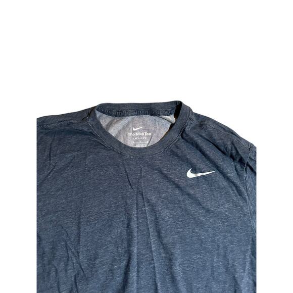 Nike Cotton Crewneck Solid Dri-FIT Training T-Shirt, Navy Blue Sz Medium - Picture 2 of 2